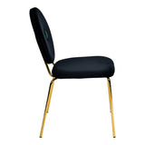 Justine Modern Black & Green Velvet Dining Chair