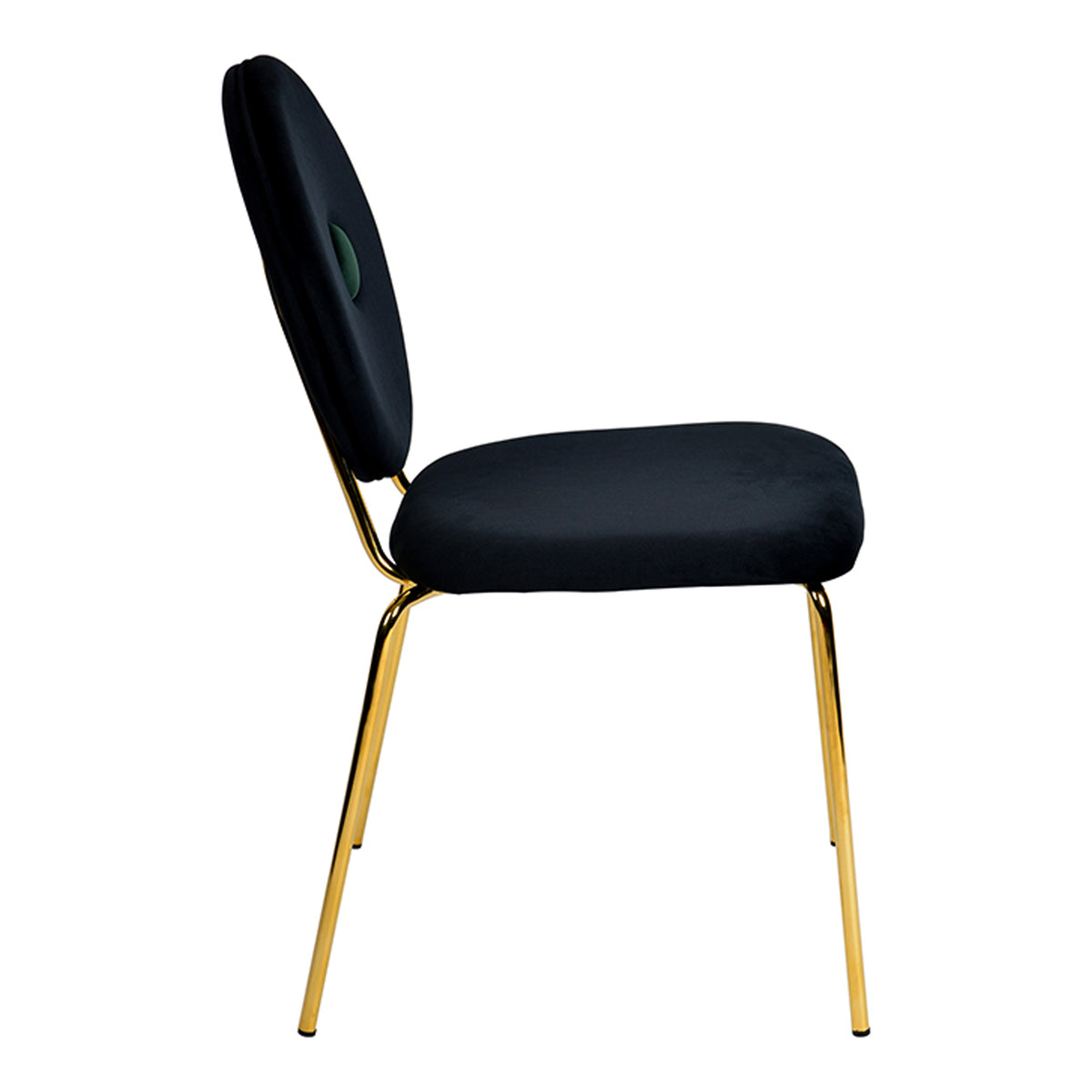 Justine Modern Black & Green Velvet Dining Chair