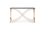 Reklaw Modern Smoked Glass & Rosegold Console Table
