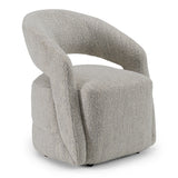 Kadoka Modern Light Grey Fabric Dining Chair with Castor Wheels