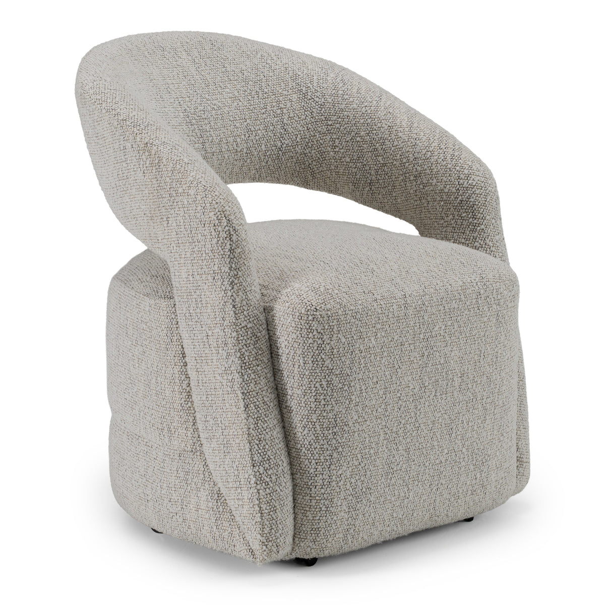 Kadoka Modern Light Grey Fabric Dining Chair with Castor Wheels