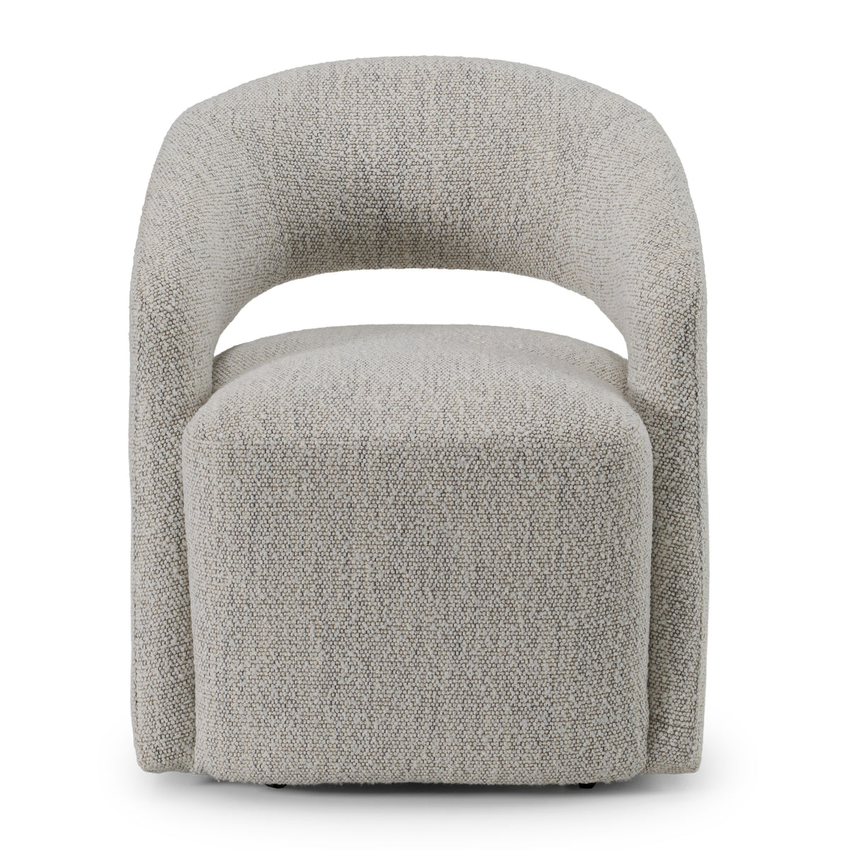 Kadoka Modern Light Grey Fabric Dining Chair with Castor Wheels