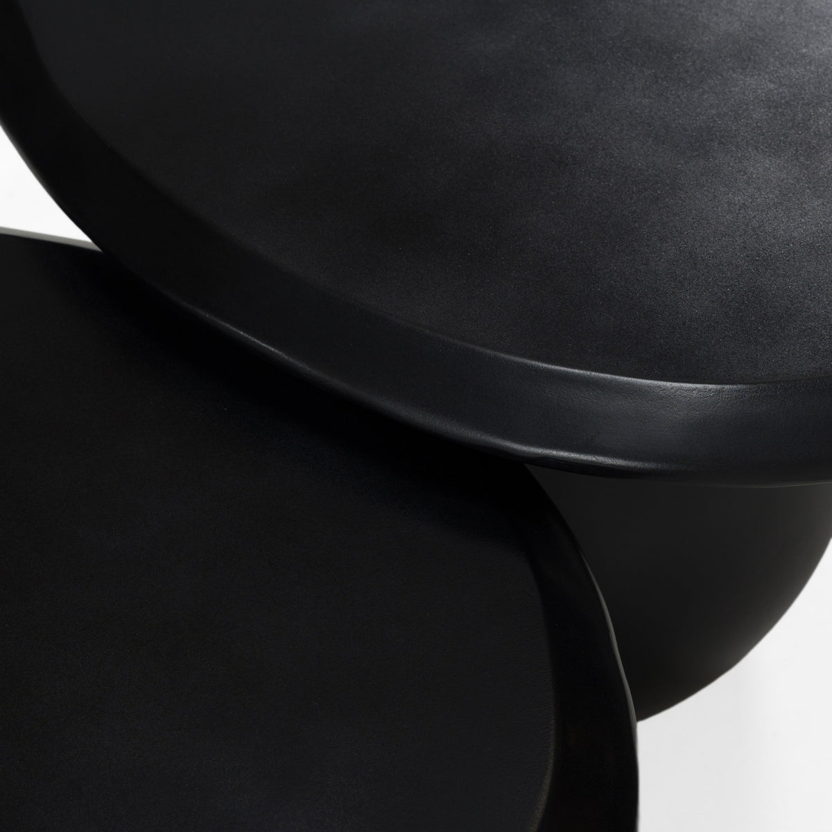 Kalvin Modern Black Concrete Nesting Coffee Table Set