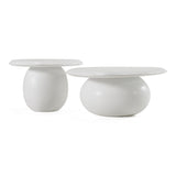 Kalvin Modern Ivory Concrete Nesting Coffee Table Set