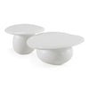 Kalvin Modern Ivory Concrete Nesting Coffee Table Set