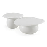 Kalvin Modern Ivory Concrete Nesting Coffee Table Set