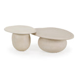 Kalvin Modern Beige Fiberform Nesting Coffee Table Set