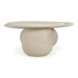 Kalvin Modern Beige Fiberform Nesting Coffee Table Set
