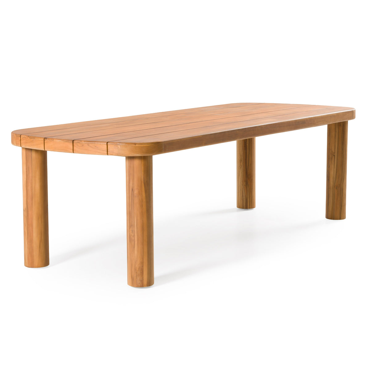 Kamari Outdoor Teak & Grey Olefin Fabric Dining Table Set
