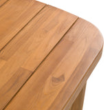 Kamari Outdoor Teak & Grey Olefin Fabric Dining Table Set
