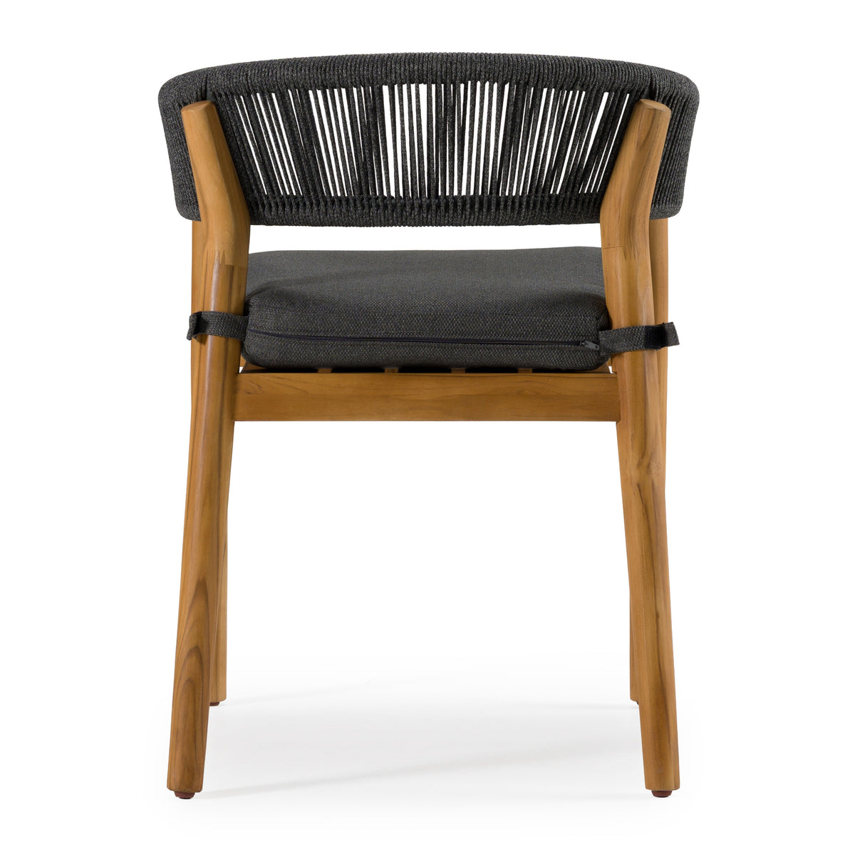 Kamari Outdoor Grey Olefin Fabric + Teak Dining Chair (Set of 2)