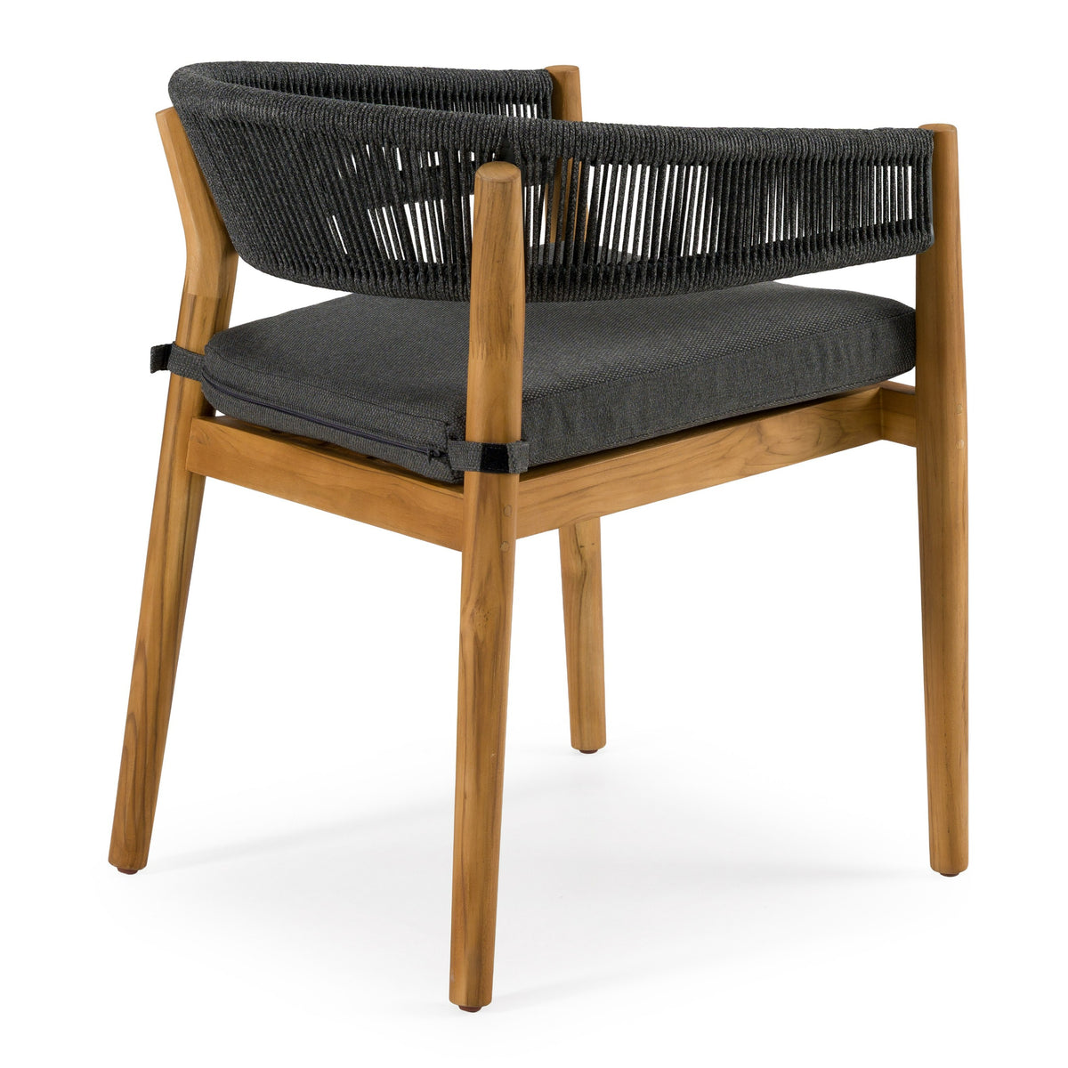 Kamari Outdoor Teak & Grey Olefin Fabric Dining Table Set