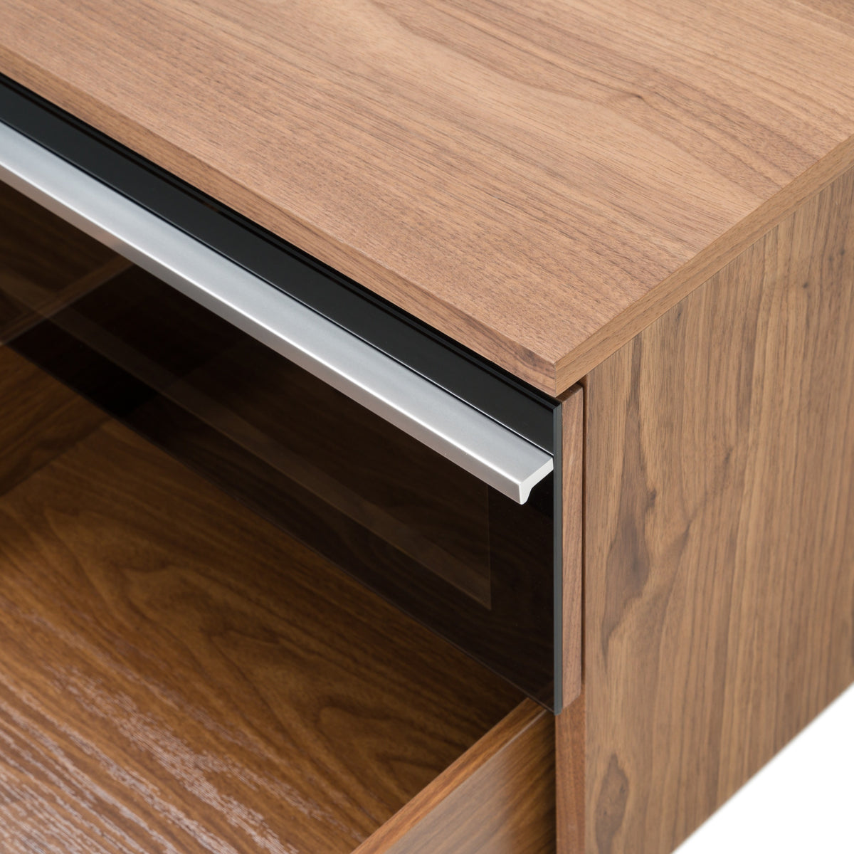 Karlstad Modern White + Walnut TV Stand