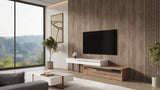 Karlstad Modern White + Walnut TV Stand