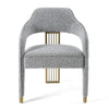 Kasem Modern Grey Fabric + Gold Dining Chair
