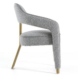 Kasem Modern Grey Fabric + Gold Dining Chair