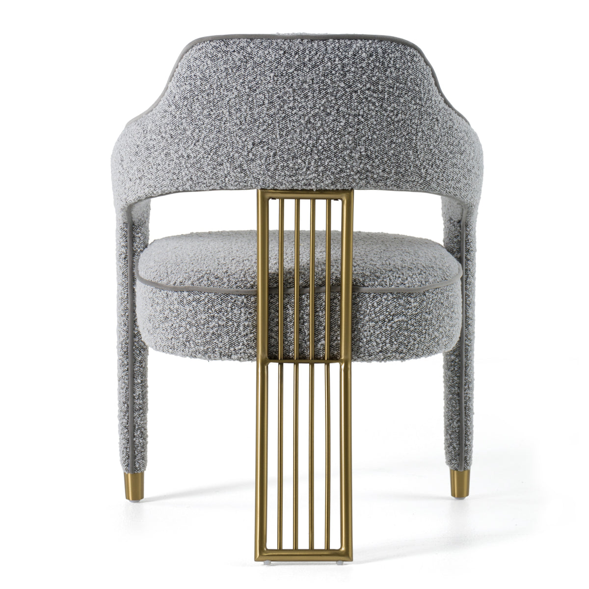 Kasem Modern Grey Fabric + Gold Dining Chair