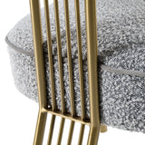 Kasem Modern Grey Fabric + Gold Dining Chair