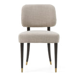Kathy Modern Beige Fabric + Oak Dining Chair (Set of 2)