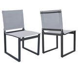 Kayak Modern Outdoor Dark Charcoal Dining Chair (Set of 2)