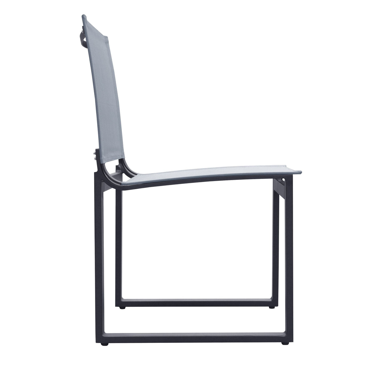 Kayak Modern Outdoor Dark Charcoal Dining Chair (Set of 2)