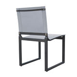 Kayak Modern Outdoor Dark Charcoal Dining Chair (Set of 2)