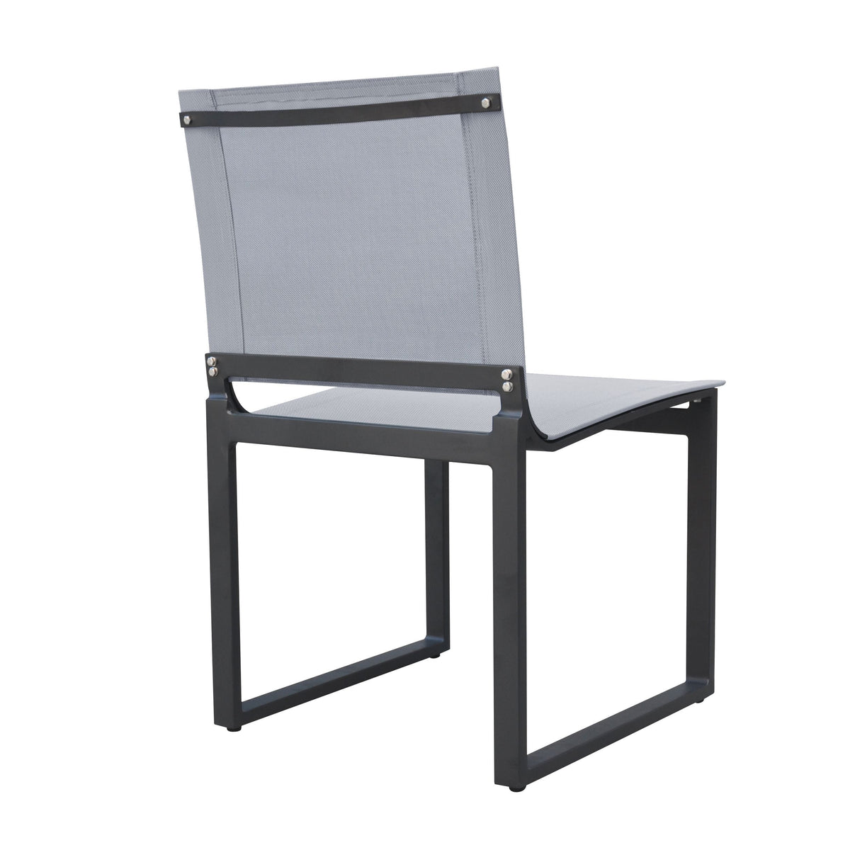 Kayak Modern Outdoor Dark Charcoal Dining Chair (Set of 2)
