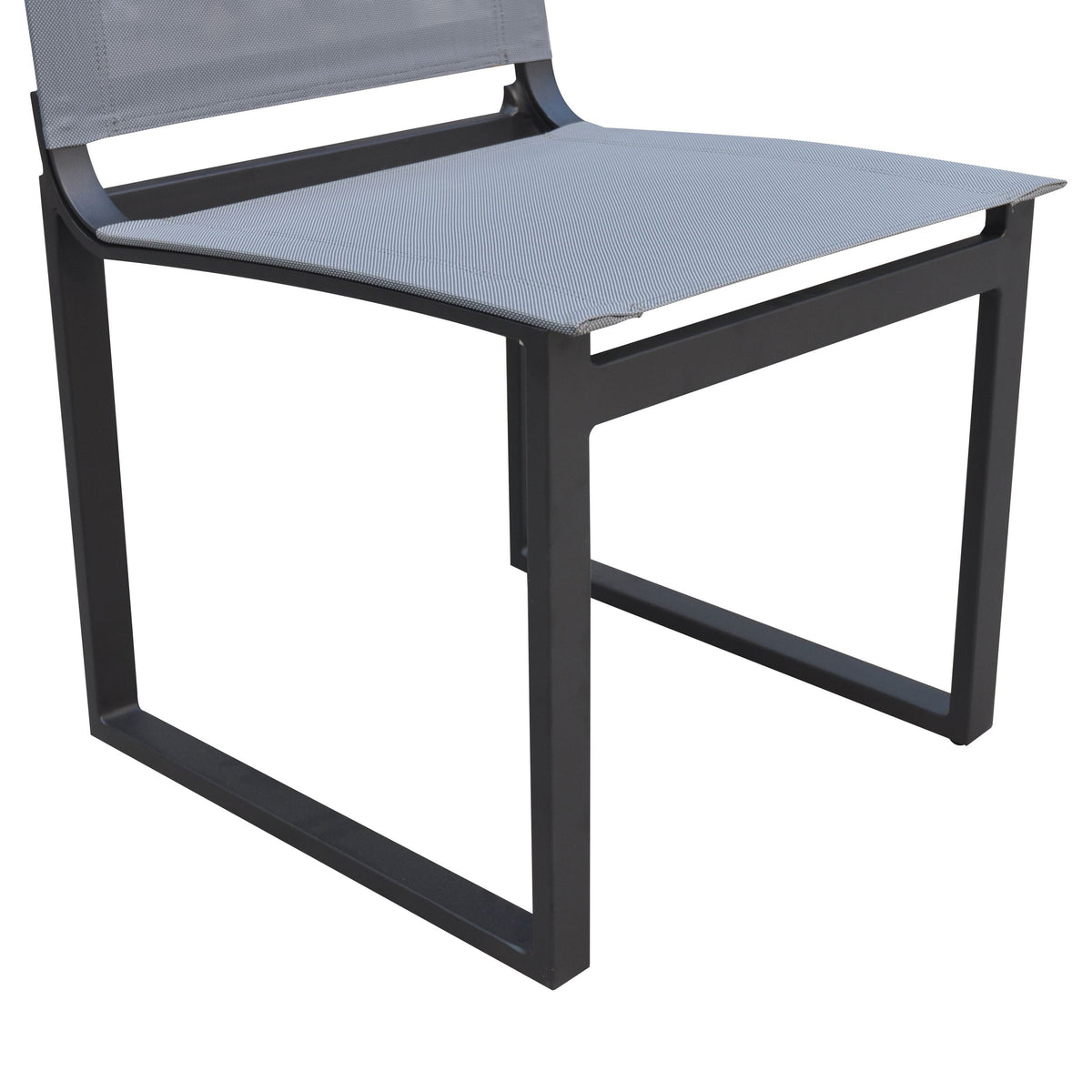 Kayak Modern Outdoor Dark Charcoal Dining Chair (Set of 2)