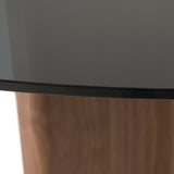 Kaye Modern Walnut + Glass 71" Round Dining Table