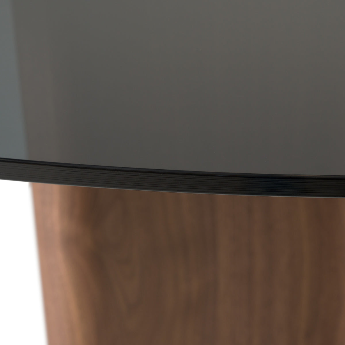 Kaye Modern Walnut + Glass 71" Round Dining Table