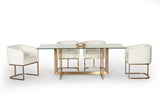 Keaton Modern Glass and Brass Dining Table