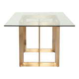 Keaton Modern Glass and Brass Dining Table