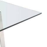 Keaton Square Modern Glass + Stainless Steel Dining Table