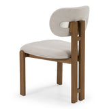 Kelsey Modern Light Grey Fabric + Brown Ash Dining Chair