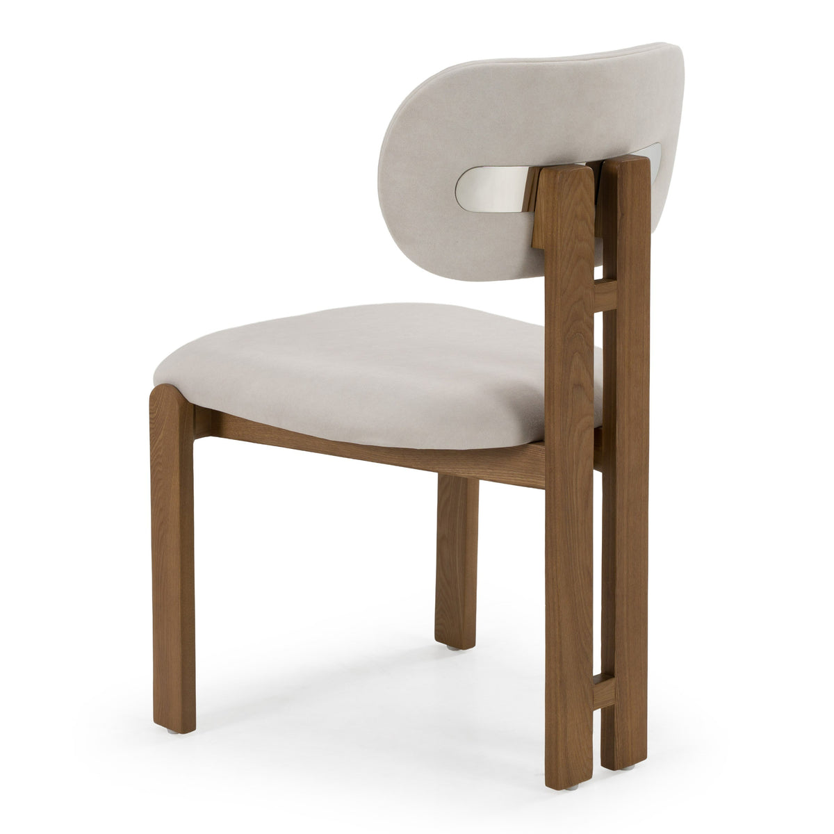 Kelsey Modern Light Grey Fabric + Brown Ash Dining Chair