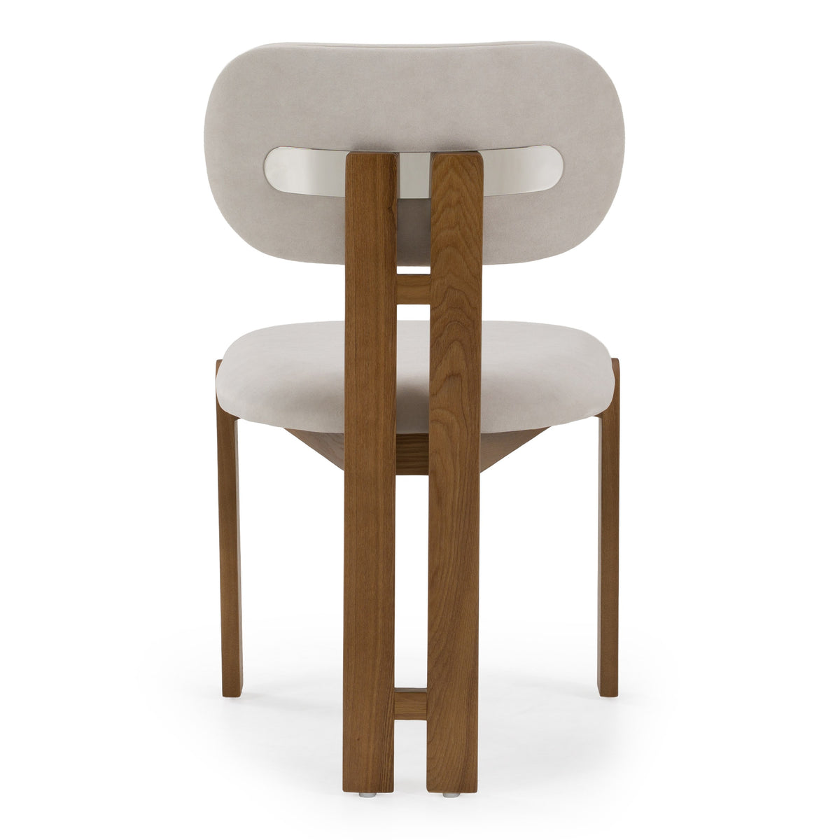 Kelsey Modern Light Grey Fabric + Brown Ash Dining Chair