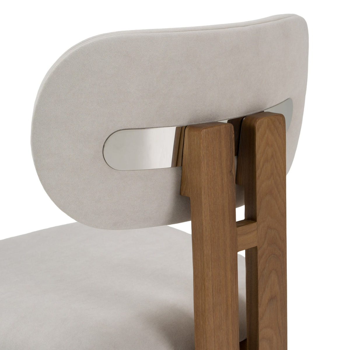 Kelsey Modern Light Grey Fabric + Brown Ash Dining Chair