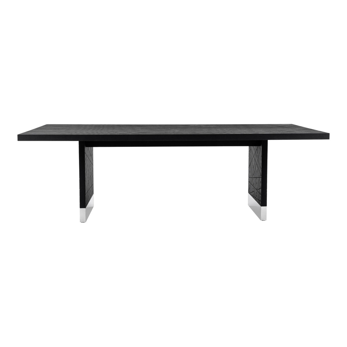 Kenda Modern Black Ash + Stainless Steel Dining Table
