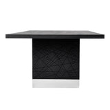 Kenda Modern Black Ash + Stainless Steel Dining Table