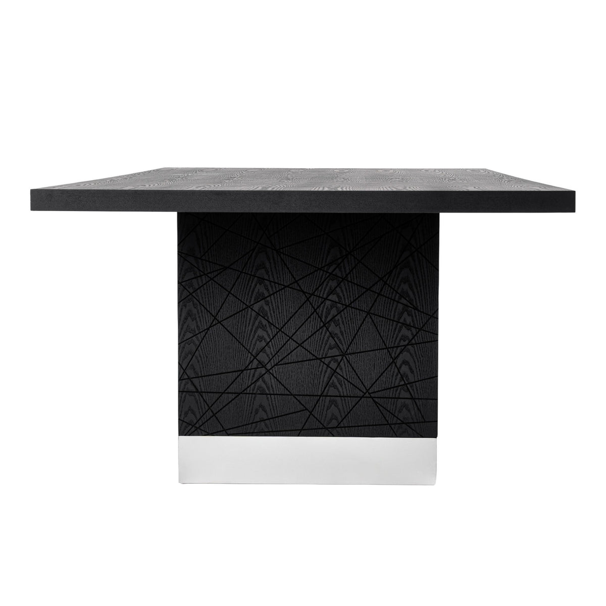 Kenda Modern Black Ash + Stainless Steel Dining Table