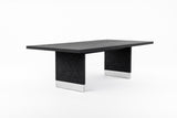 Kenda Modern Black Ash + Stainless Steel Dining Table