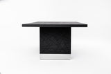 Kenda Modern Black Ash + Stainless Steel Dining Table