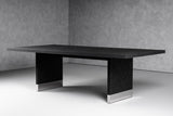 Kenda Modern Black Ash + Stainless Steel Dining Table