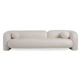 Khan Modern 4-Seater Off White Fabric Sofa