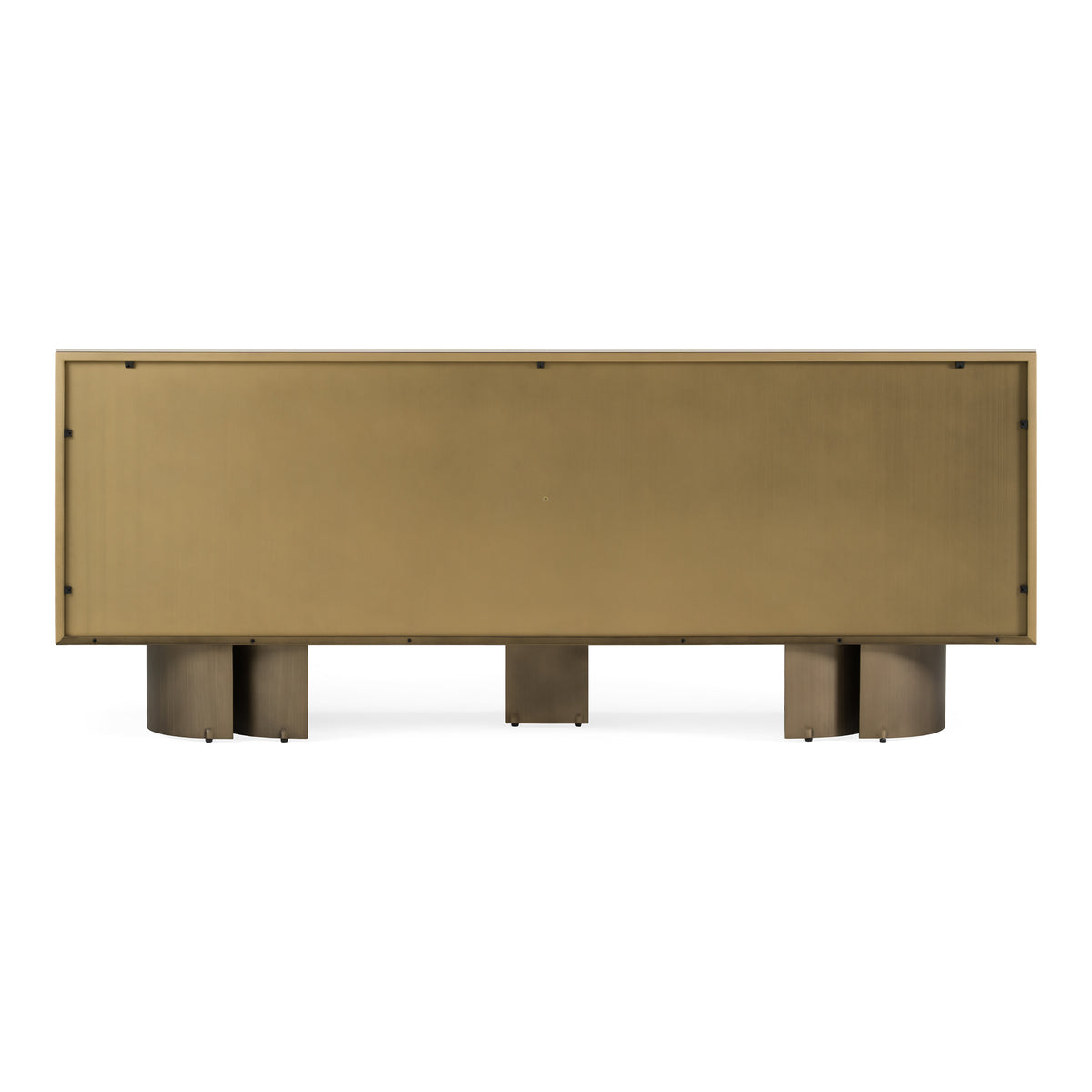 Kiefer Modern Faux Travertine Ceramic + Bronze Buffet