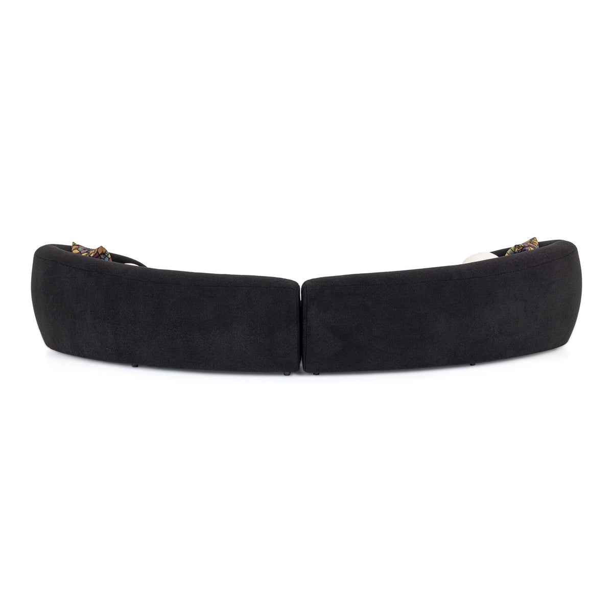 Kilmer Modern Black Curved Fabric Sectional Sofa