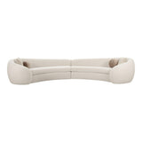 Kilmer Modern Off-White Curved Fabric Sectional Sofa