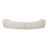 Kilmer Modern Off-White Curved Fabric Sectional Sofa