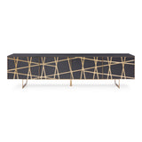 Kilson Modern Black Oak & Champagne Gold TV Stand