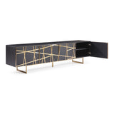 Kilson Modern Black Oak & Champagne Gold TV Stand